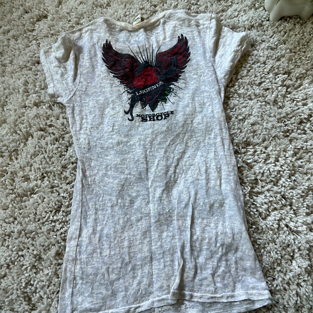 Kavio vintage y2k 2000s retro see thru rocker chick heart motorcycle v n…